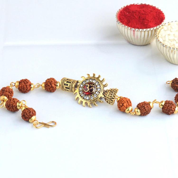 Surya-Om Rudraksh Chain Rakhi TJ726