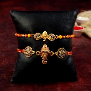 Ganesh Head Rakhi Set Ganesh Head Rakhi Set