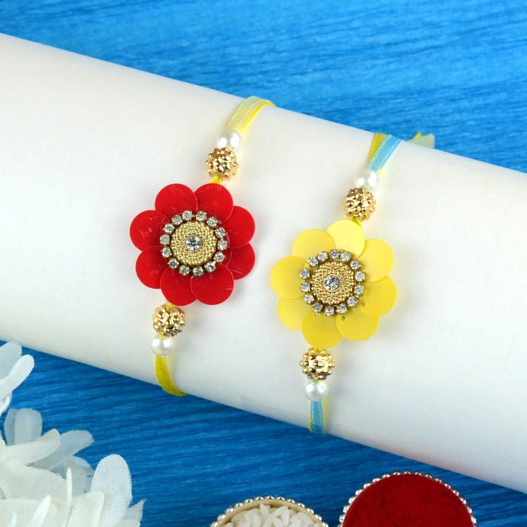 Sequin Floral Rakhi Set 710