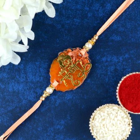 Orange Resin Krishna Rakhi