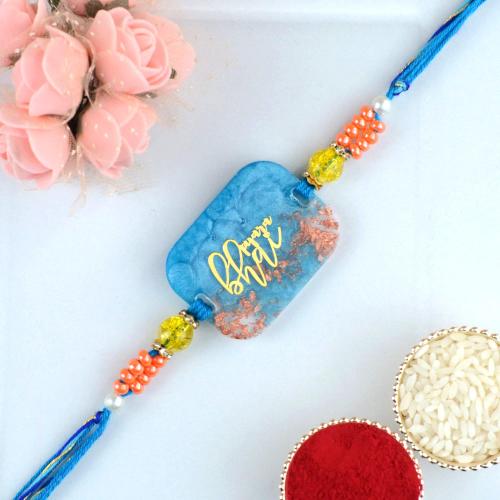 Blue Resin Rakhi Pyara Bhai