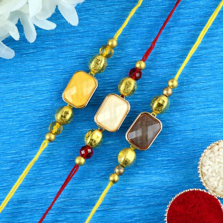 Rectangluar Resin Rakhi Set 704