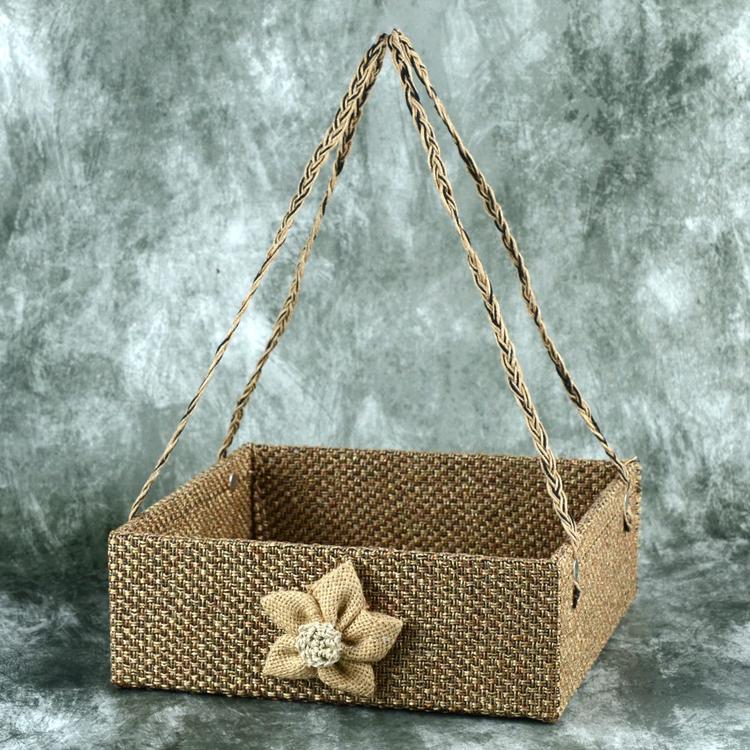 Beige Jute Basket