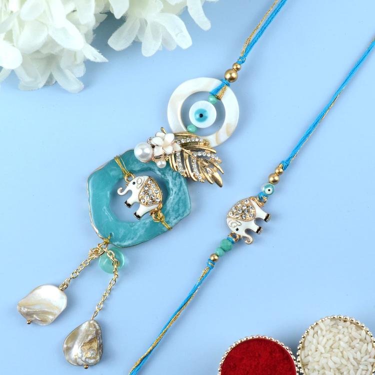 Evil Eye Elephant Pair Rakhi