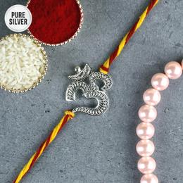 Silver Filigree Om Rakhi