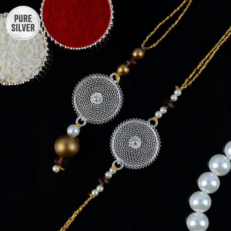 Silver Lumba Rakhi Set