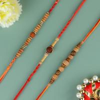Wooden Beads Dori Rakhi Set 113