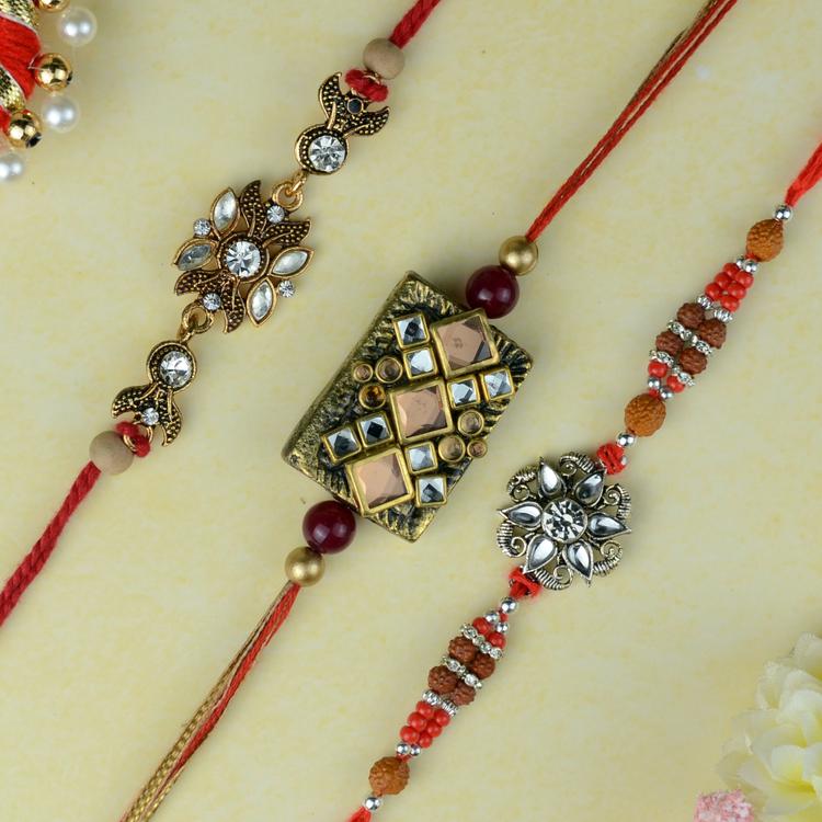 Gorgeous Jadau Rakhi Set 116
