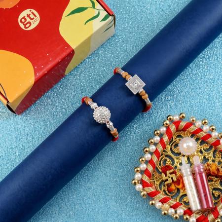 Glitter in Red Rakhi Set
