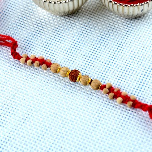 Five Beads Rudraksh Rakhi SS762