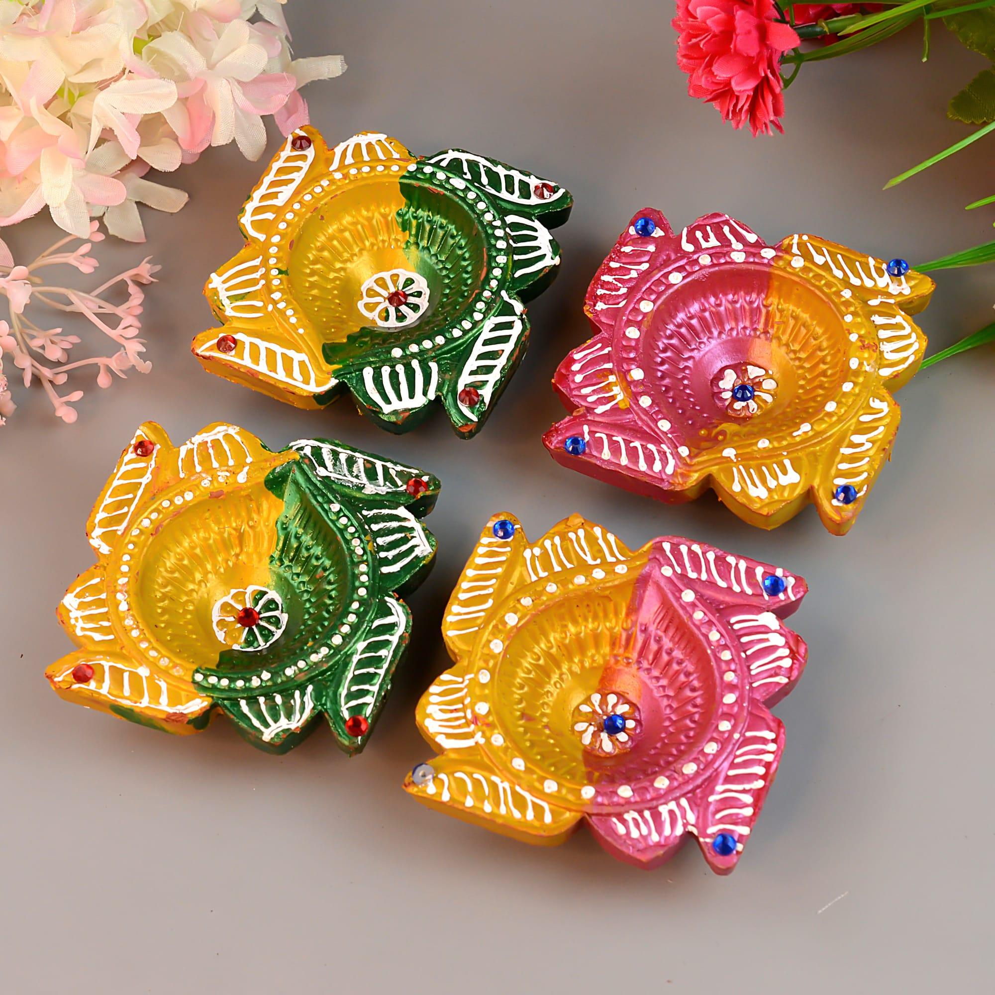 Artistic Hand Painted Diyas Diwali Gifts USA to India