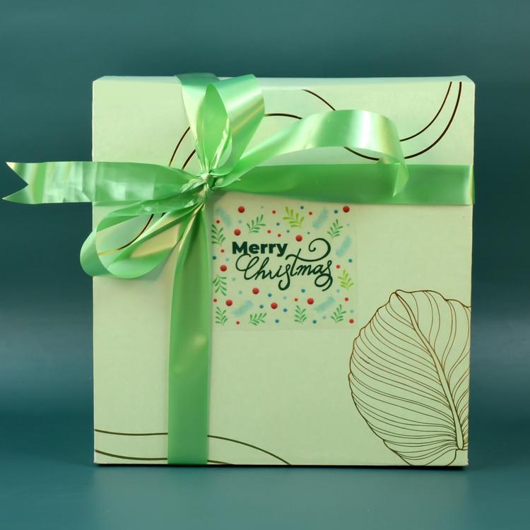 Merry Christmas Sea Green Foldable Box