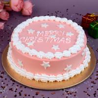 Pink Merry Christmas Cake - 1 Kg