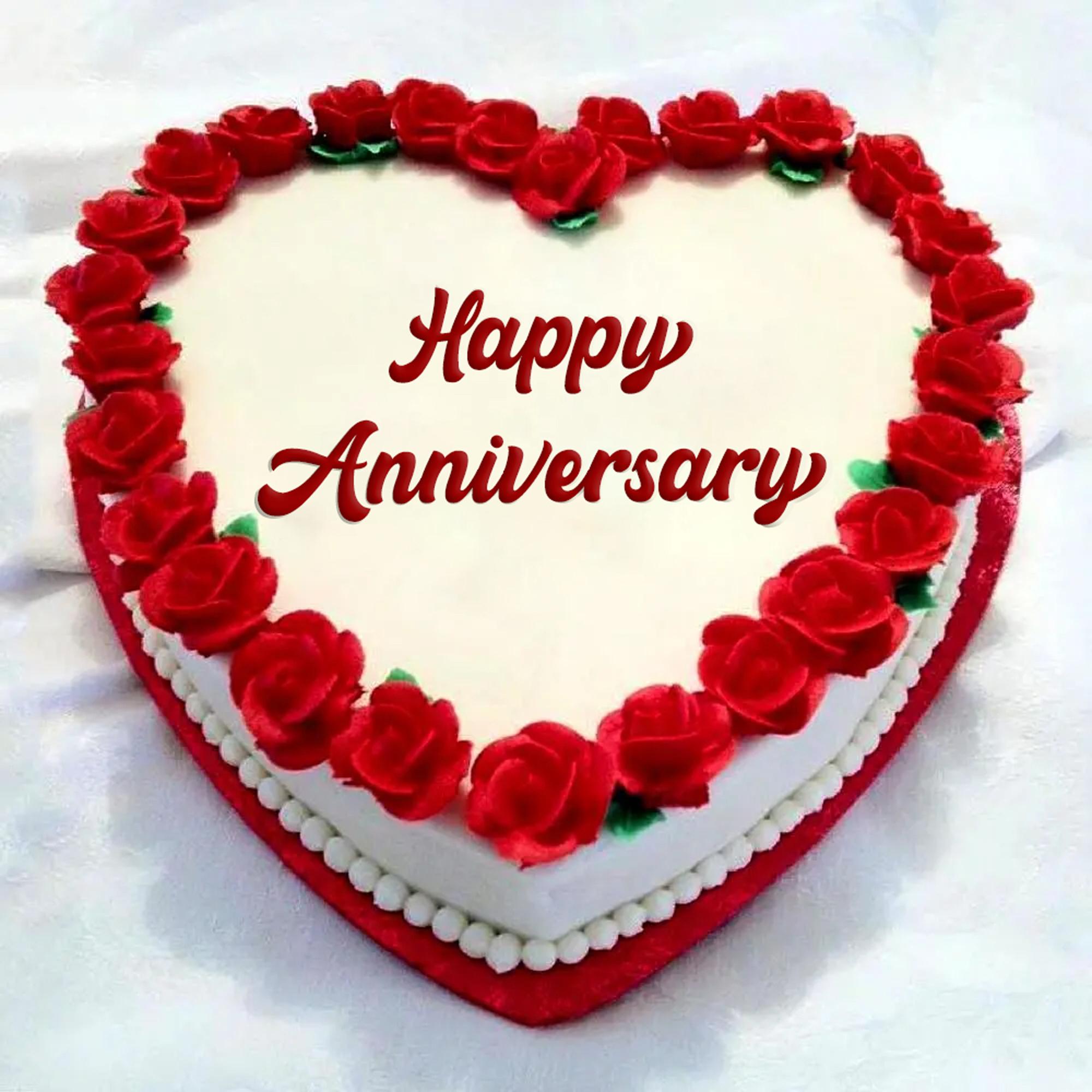 Heart Shape Strawberry Anniversary Cake - 1kg
