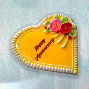 Heart Shape Anniversary Mango Cake - 1kg Heart Shape Anniversary Mango Cake - 1kg