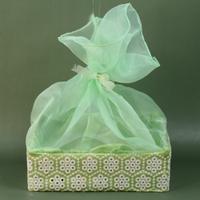 Green Embroidery Square Net Basket