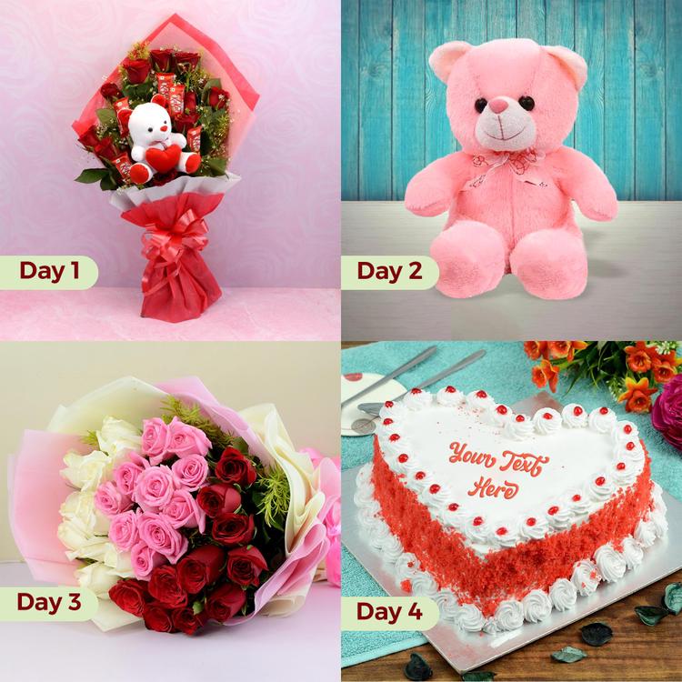 Blooming Flowers Teddy and Cakes