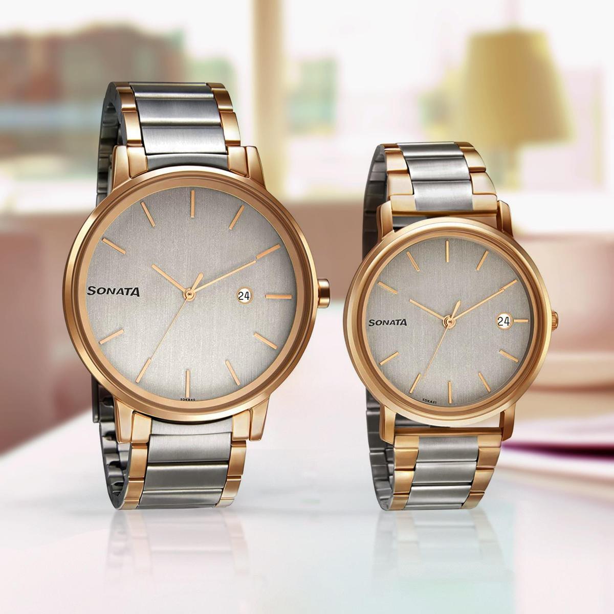 Sonata Silver Couple Watch | Watches (Pair)