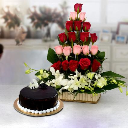 Floral Delight with Cake