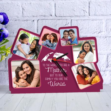 Mom Multi-Photo Frame Clock