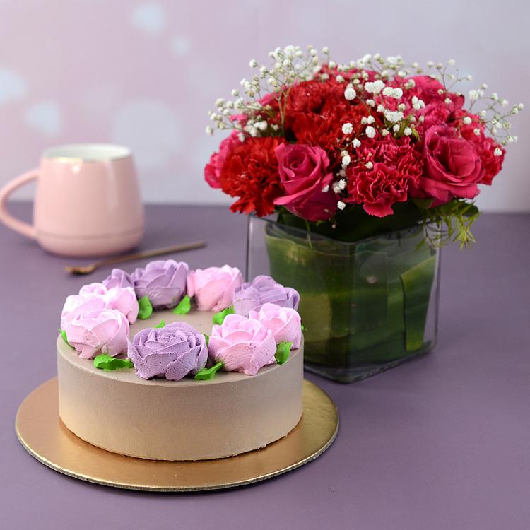 Pretty Flower n Chocolate Cake
