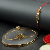 Kundan Rakhi Bracelet Lumba