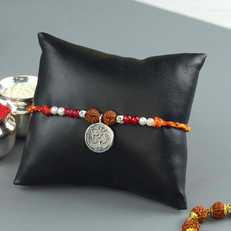 Artistic Om Rudraksh Rakhi