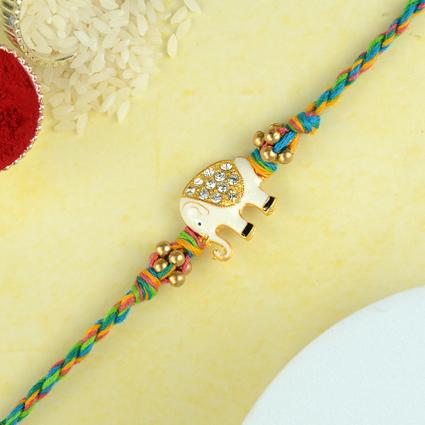Cute White Elephant Rakhi 