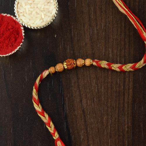 Scarlet Rudraksh Dori Rakhi