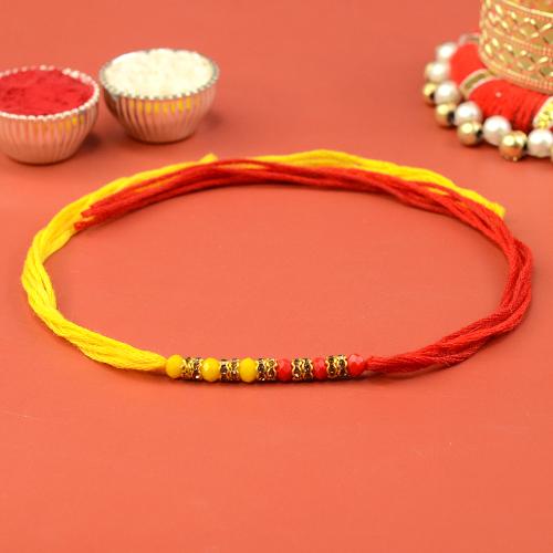 Red and Yellow Dori Rakhi