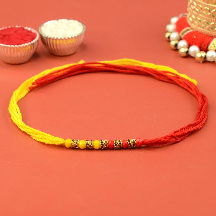 Red and Yellow Dori Rakhi