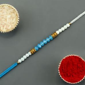 Blue and White Dori Rakhi  Blue and White Dori Rakhi