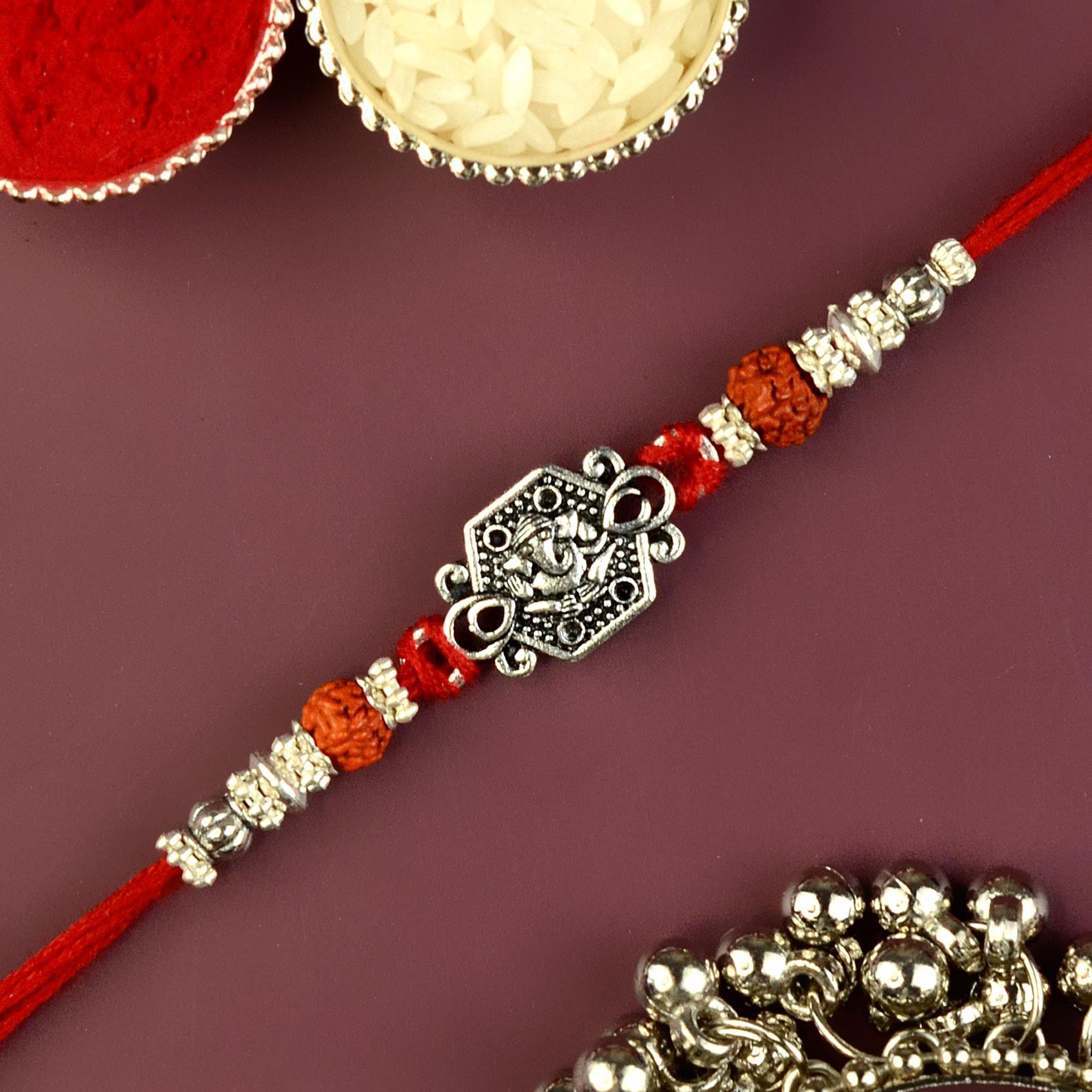 Ganesh in Hexagon Dori Rakhi | Ganesh Rakhis