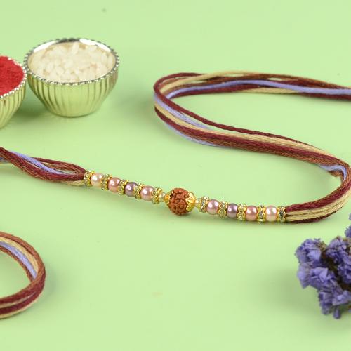 Rudraksh Lavender Dori Rakhi