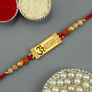 Om with Stones Rakhi  Om with Stones Rakhi