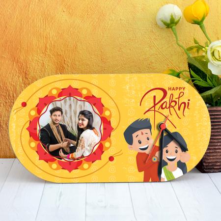 Happy Rakhi Photoframe Clock