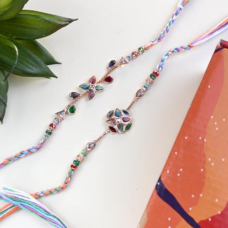 Colourful Dori Rakhi Set