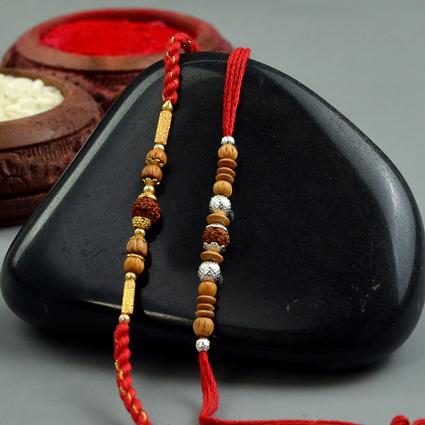 Single Rudraksh Rakhi Set