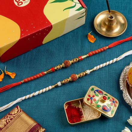 One Rudraksh Rakhi Set