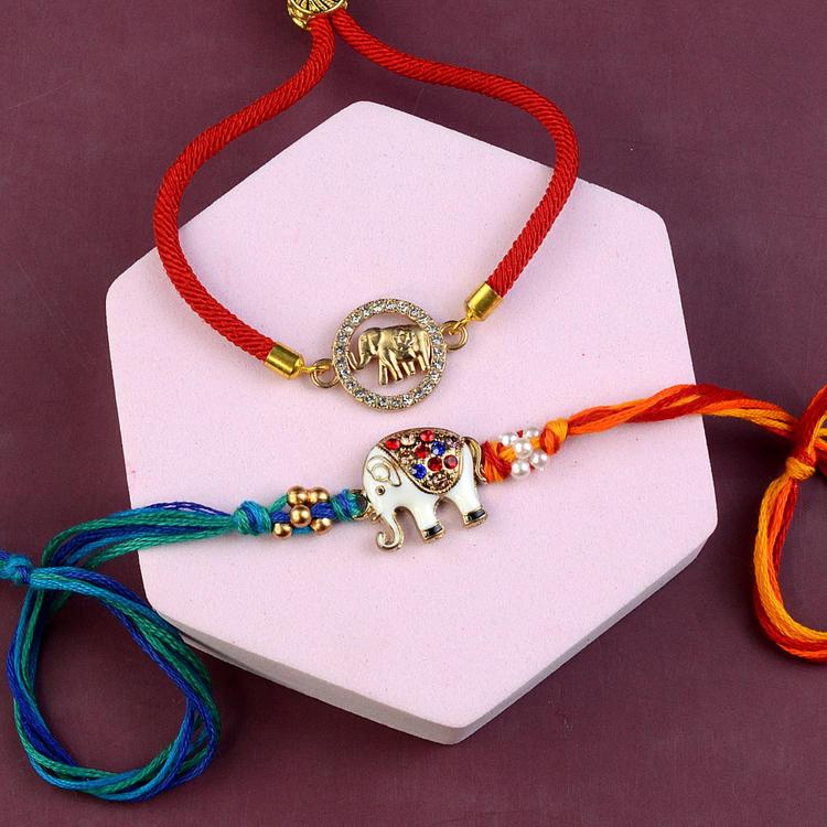 Cute Elephant Rakhi Set 