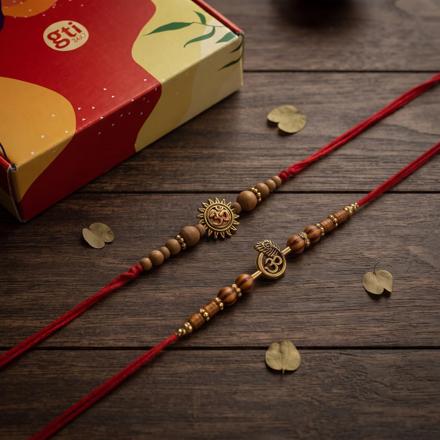 Antique Om Rakhi Set