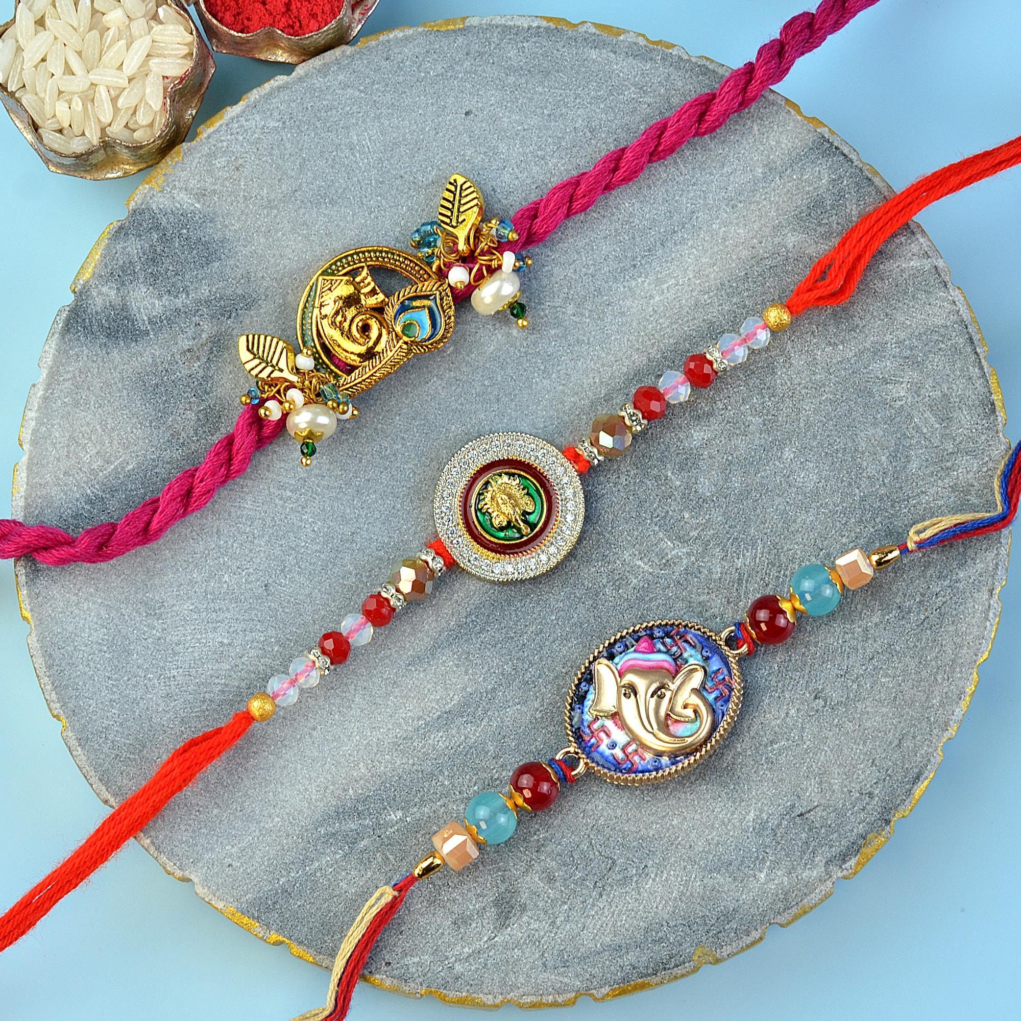 Ganesh All the Way Rakhi Set | Set of 3 Rakhis