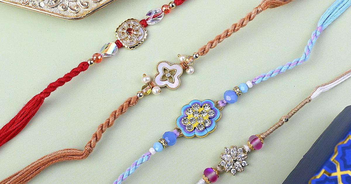 Unique Rakhii Unique Designer Rakhi Set | Set of 4 Rakhis
