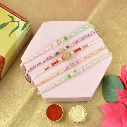 Beads in Colour Rakhi Set