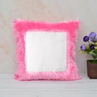 Square Pink Fur Pillow