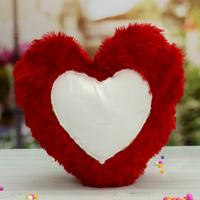 Red Heart Fur Pillow