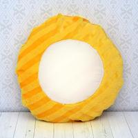 Yellow Round Textured Pillow