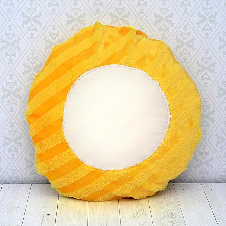 Yellow Round Textured Pillow