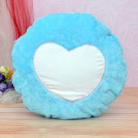 Blue Heart Round Pillow