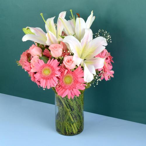 Pink Blooms in a Vase